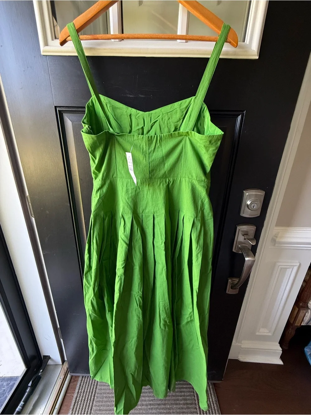 J. Crew Green Spaghetti-Strap Midi Dress
